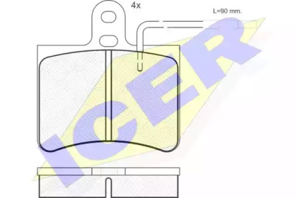 Комплект тормозных колодок ICER 180136
