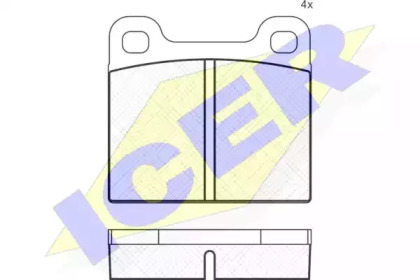 Комплект тормозных колодок ICER 180162