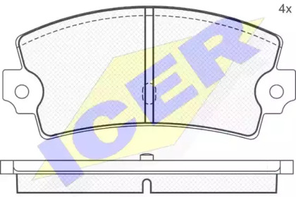 Комплект тормозных колодок ICER 180218