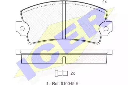 Комплект тормозных колодок ICER 180258