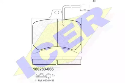 Комплект тормозных колодок ICER 180283-066