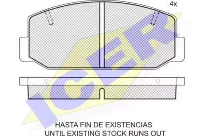Комплект тормозных колодок ICER 180293