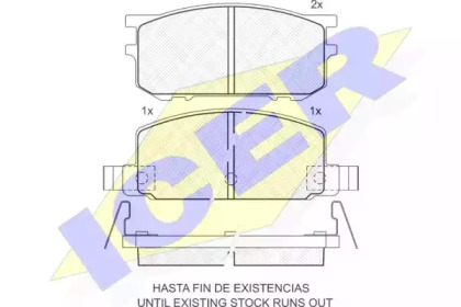 Комплект тормозных колодок ICER 180308