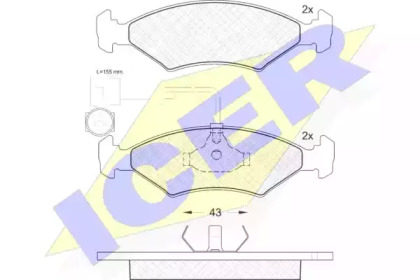 Комплект тормозных колодок ICER 180355