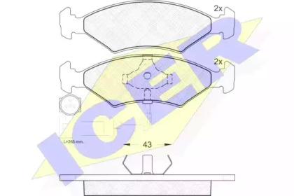 Комплект тормозных колодок ICER 180410
