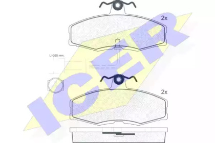 Комплект тормозных колодок ICER 180414