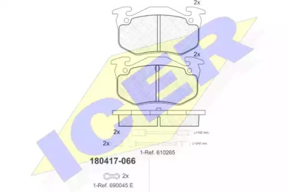 Комплект тормозных колодок ICER 180417