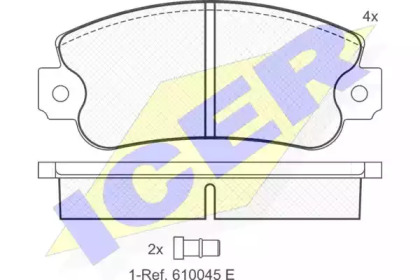 Комплект тормозных колодок ICER 180418