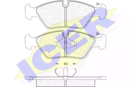 Комплект тормозных колодок ICER 180423