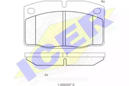 Комплект тормозных колодок ICER 180454-066