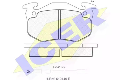 Комплект тормозных колодок ICER 180457
