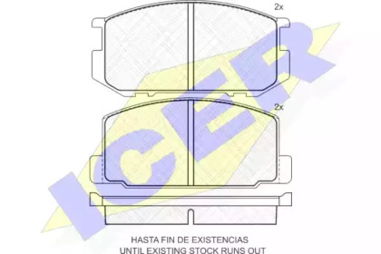 Комплект тормозных колодок ICER 180463