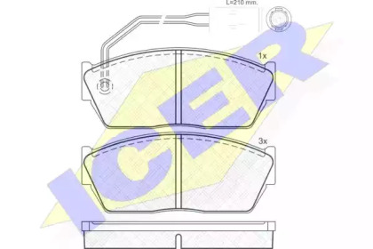 Комплект тормозных колодок ICER 180536