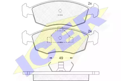 Комплект тормозных колодок ICER 180543