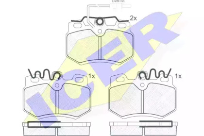 Комплект тормозных колодок ICER 180553