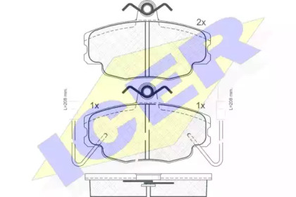Комплект тормозных колодок ICER 180554
