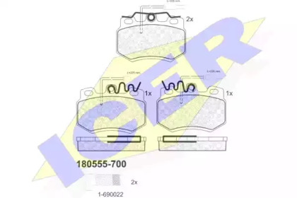 Комплект тормозных колодок ICER 180555-700