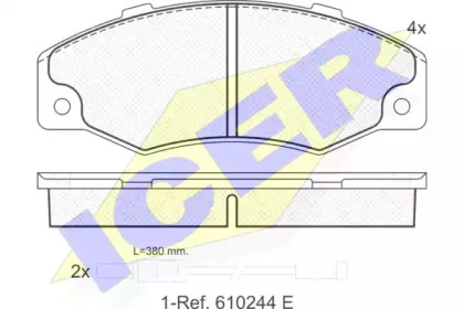 Комплект тормозных колодок ICER 180556