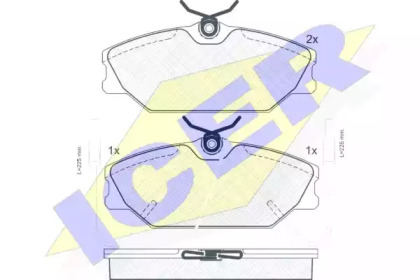 Комплект тормозных колодок ICER 180557
