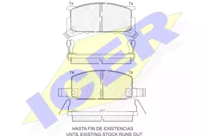 Комплект тормозных колодок ICER 180585