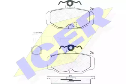 Комплект тормозных колодок ICER 180598