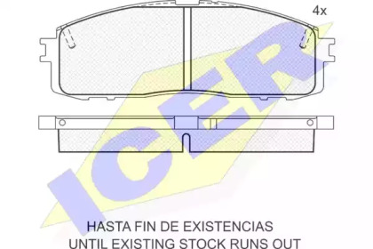 Комплект тормозных колодок ICER 180619
