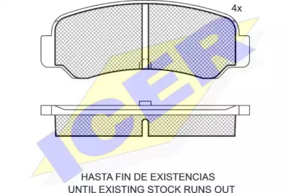 Комплект тормозных колодок ICER 180624