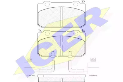 Комплект тормозных колодок ICER 180632