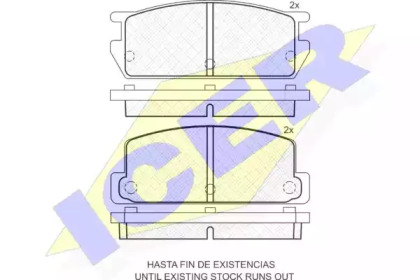 Комплект тормозных колодок ICER 180639