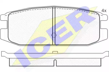 Комплект тормозных колодок ICER 180650