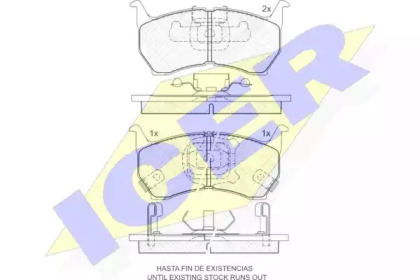 Комплект тормозных колодок ICER 180670