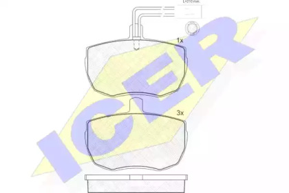 Комплект тормозных колодок ICER 180672