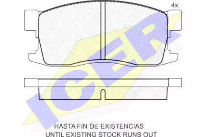 Комплект тормозных колодок ICER 180675