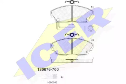 Комплект тормозных колодок ICER 180676-700