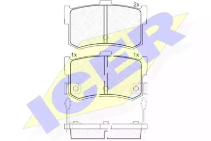 Комплект тормозных колодок ICER 180677