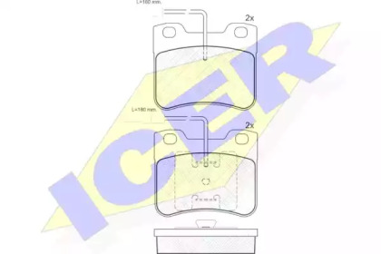 Комплект тормозных колодок ICER 180691