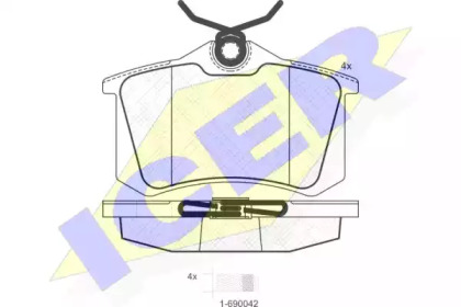 Комплект тормозных колодок ICER 180697-700