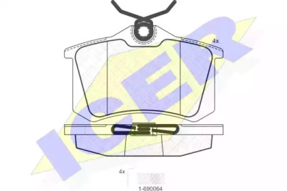 Комплект тормозных колодок ICER 180697-703