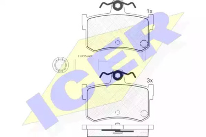 Комплект тормозных колодок ICER 180703