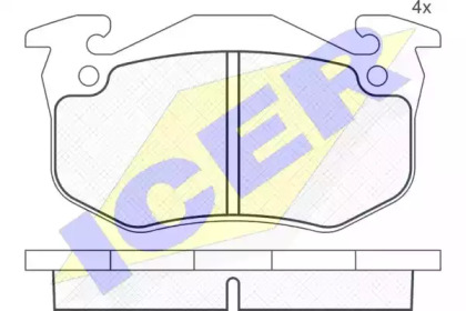 Комплект тормозных колодок ICER 180723-204