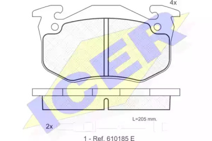 Комплект тормозных колодок ICER 180723