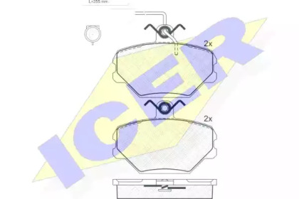 Комплект тормозных колодок ICER 180729