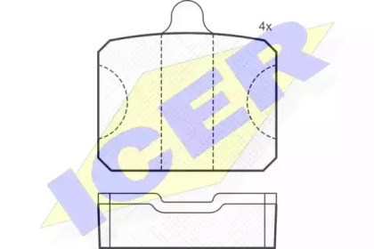 Комплект тормозных колодок ICER 180737