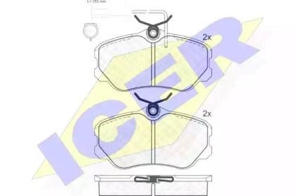 Комплект тормозных колодок ICER 180742