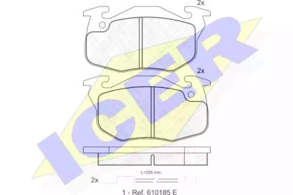 Комплект тормозных колодок ICER 180746