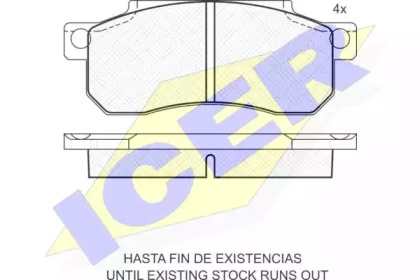 Комплект тормозных колодок ICER 180747