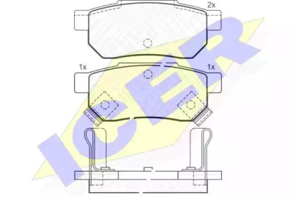 Комплект тормозных колодок ICER 180752