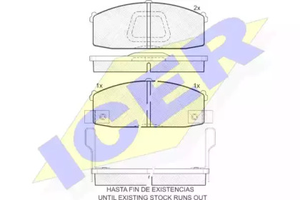 Комплект тормозных колодок ICER 180792