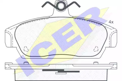 Комплект тормозных колодок ICER 180806