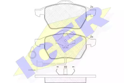 Комплект тормозных колодок ICER 180808